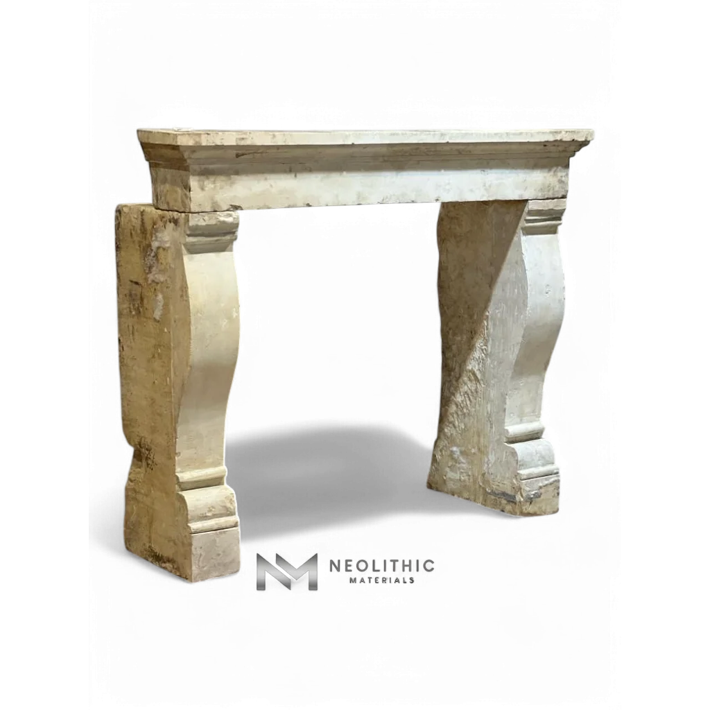 Antique Limestone Mantel - Image 1